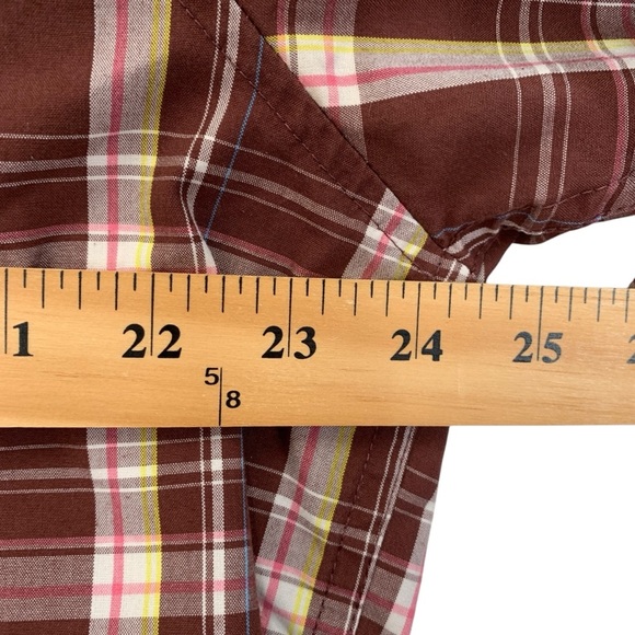 Quicksilver Western Shirt Mens XL Brown Plaid Button Down Pearl Snap Buttons Y2K - Picture 3 of 11